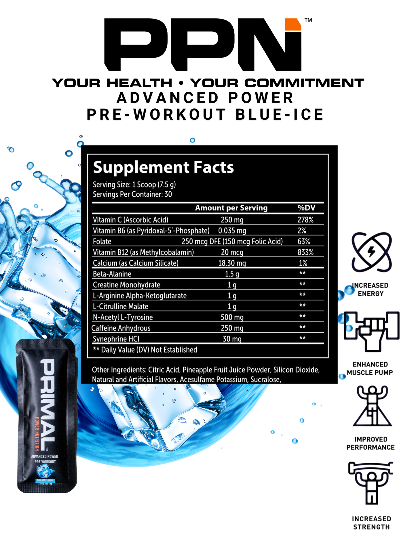 Advanced Power Pre-Workout Blue Ice Sachet