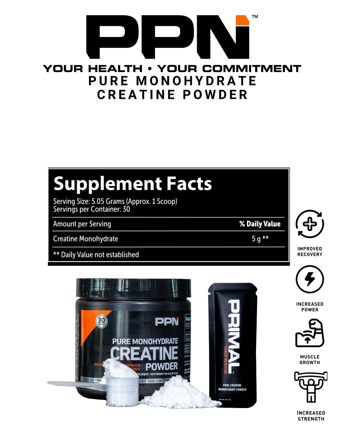 Pure Monohydrate Creatine Powder Sachet