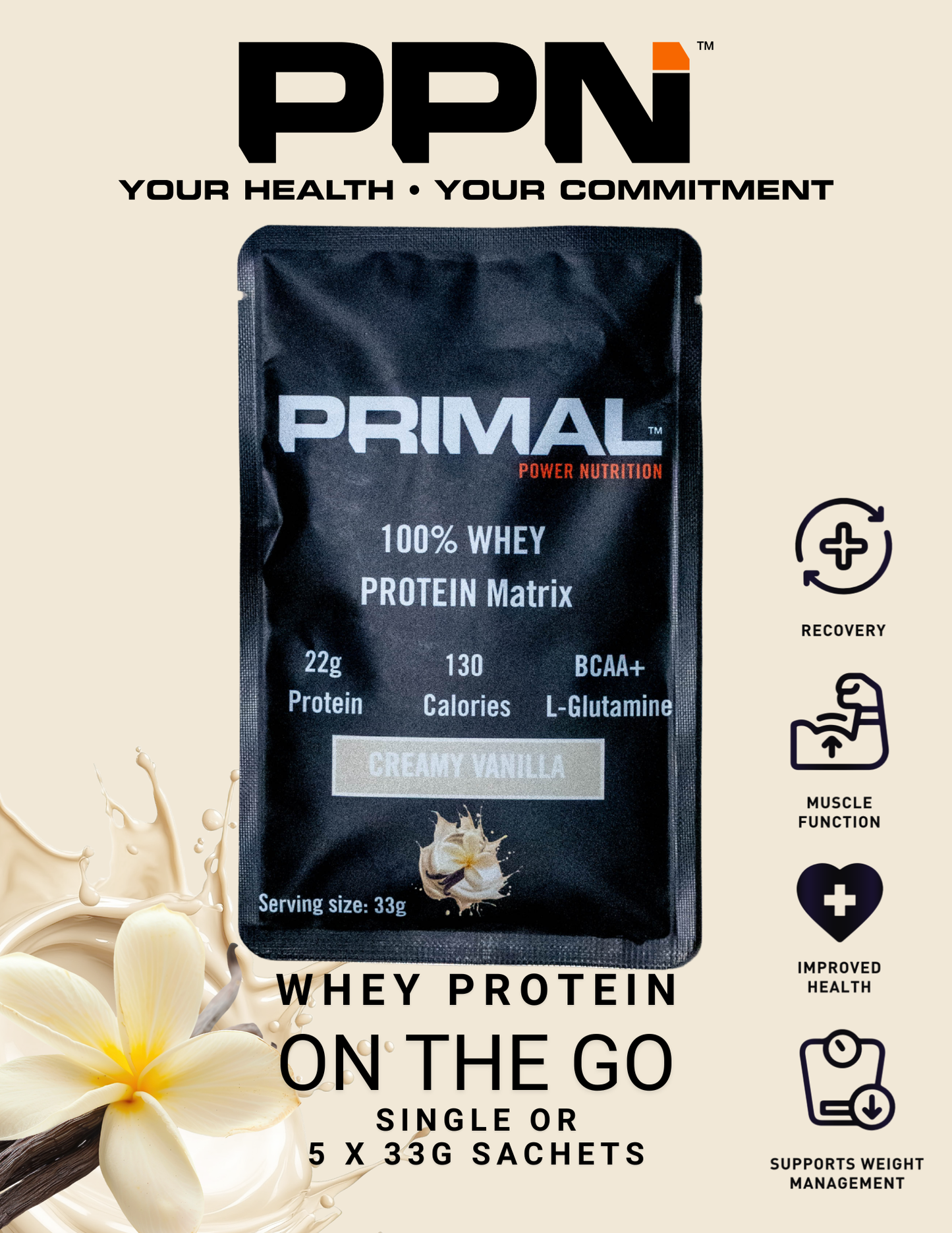 Protein Matrix 100% Whey - Creamy Vanilla Sachet